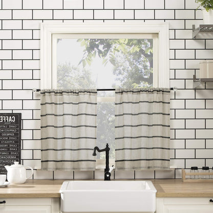 Clean Window Panel de Cortina Transparente Antipolvo - Negro Lino - 61An x 132.1Al cm (2 Paneles)