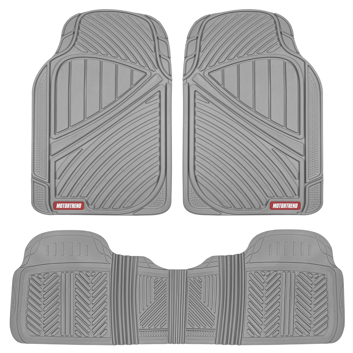 Motor Trend flextough baseline - Heavy Duty alfombrillas de goma, 100% sin olor y última intervensión de BPA, para todo tipo de clima, color negro, Gris - Gris
