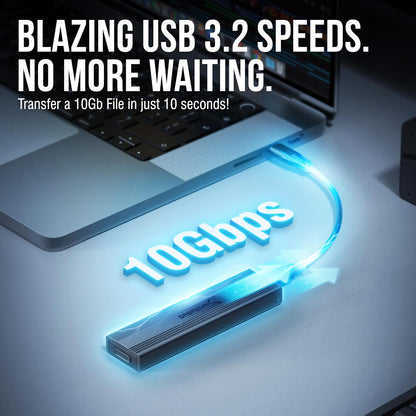 SABRENT M.2 NVMe - Carcasa SSD Externa de 10 Gbps, Almohadilla térmica Reutilizable, Compatible con 2230 2242 2260 2280 (EC-SNVE)