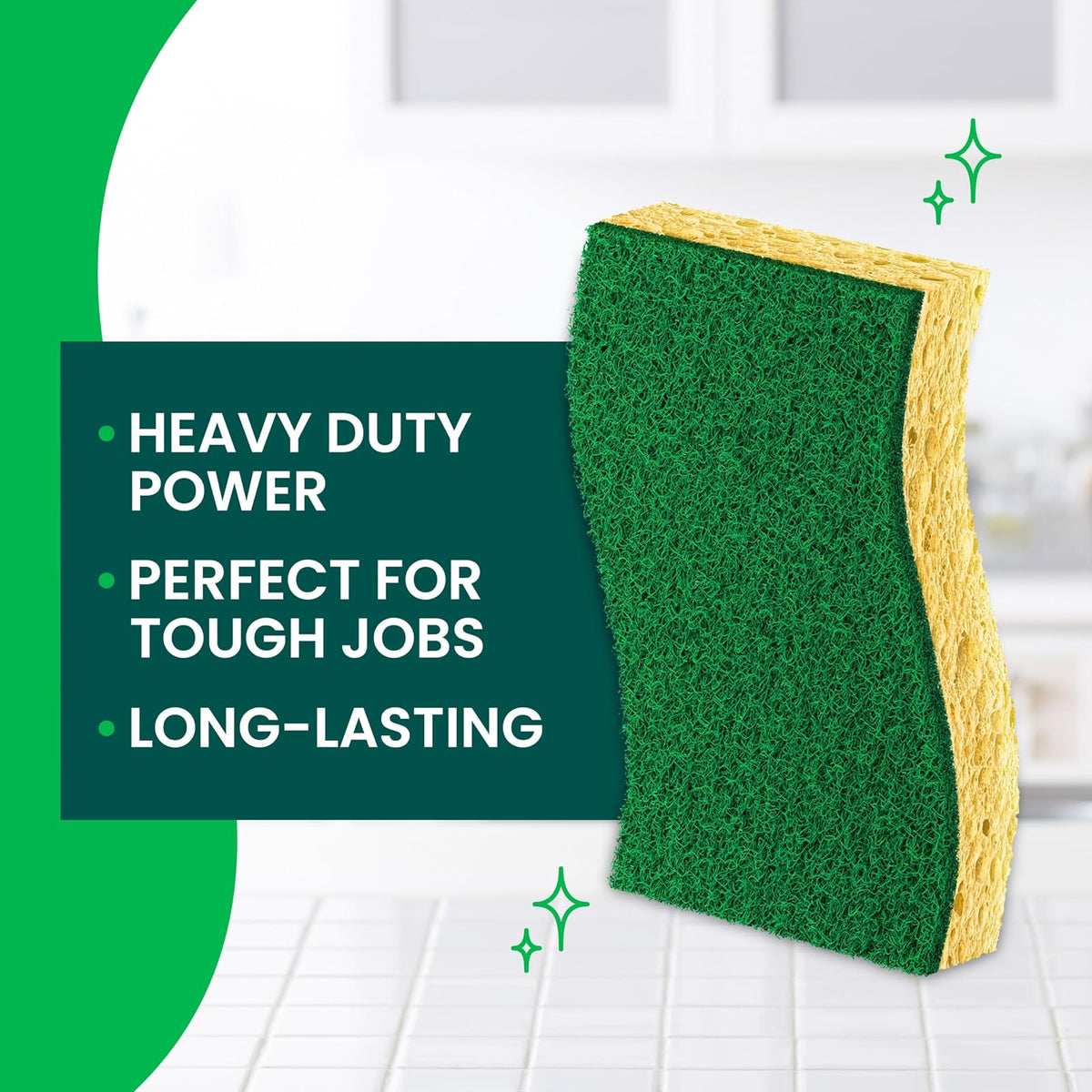 Scotch-Brite Heavy Duty Scrub Sponges, 9 Scrub Sponges, Stands Up to Stuck-on Grime