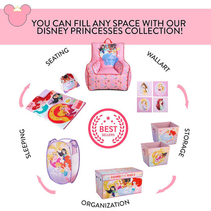 Idea Nuova Disney Princess - Cubitos de almacenamiento plegables (25,4 x 25,4 cm)