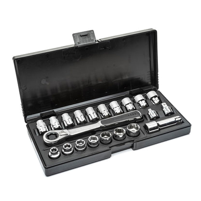 Gearwrench, 25 piezas 1/5.1 cm Drive (30 mm) Pass Thru juego de carraca con bloqueo Flex-Head