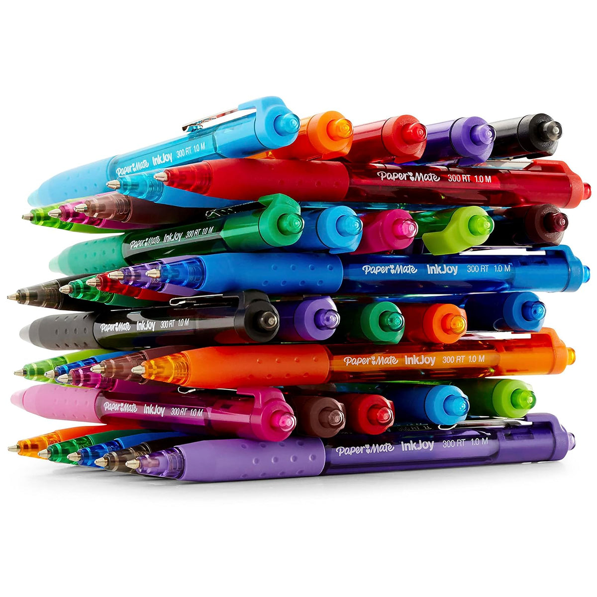 PaperMate InkJoy 300RT Bolígrafos de punta retráctil, punta mediana, Mediano, Assorted (Colorful), Paquete de 24