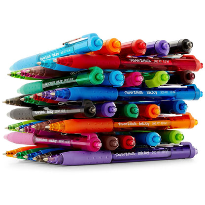PaperMate InkJoy 300RT Bolígrafos de punta retráctil, punta mediana, Mediano, Assorted (Colorful), Paquete de 24