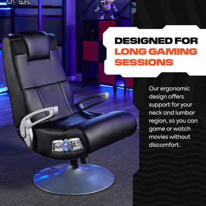 X Rocker SE Pro - Silla con Pedestal Bluetooth – Silla de Descanso para Videojuegos con Audio inmersivo con 2 Altavoces y subwoofer – Diseño ergonómico, Base de Silla giratoria y inclinable, Color