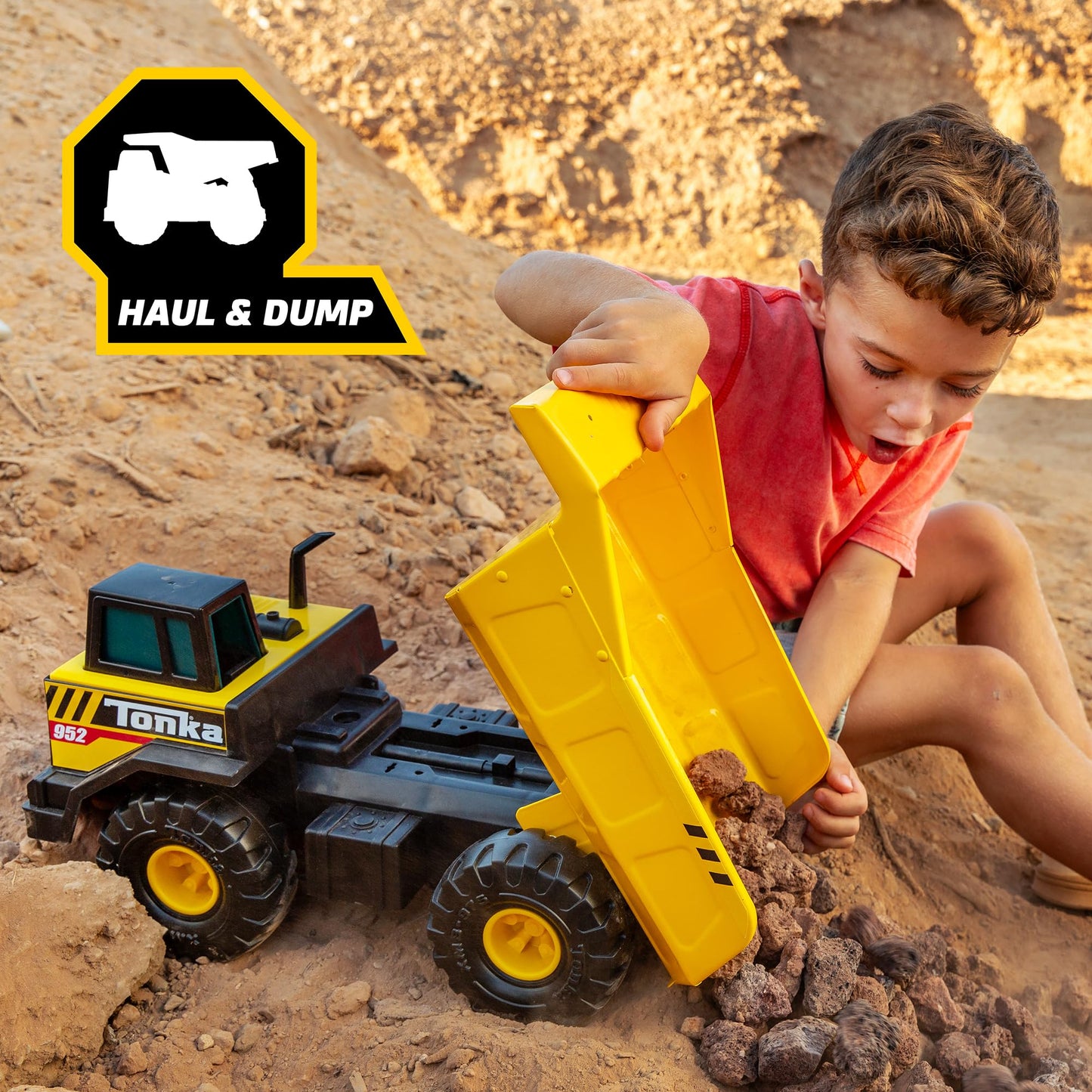 Tonka Steel Classics Mighty Dump Truck, Camión de Juguete, Construcción de Acero Real, a Partir de 3 Años, Embalaje Sin Frustraciones (FFP), Amarillo