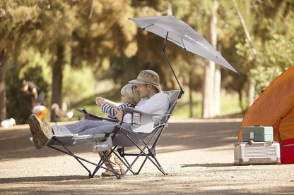 Sport-Brella - Silla de Playa con Paraguas Ajustable UPF 50+, Color Gris