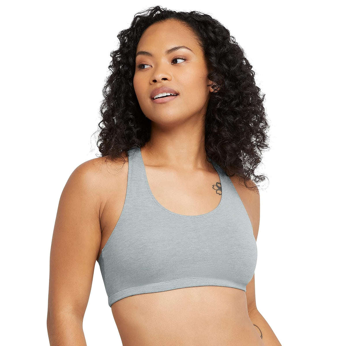 Hanes - Bralette de algodón con Espalda Cruzada para Mujer (Paquete de 3)