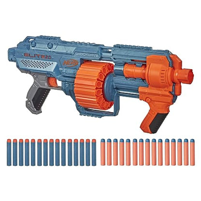 NERF Elite 2.0 Shockwave RD-15 - Lanzador de Juguete Adaptable con 30 Dardos