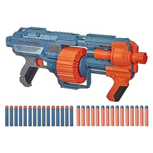 NERF Elite 2.0 Shockwave RD-15 - Lanzador de Juguete Adaptable con 30 Dardos