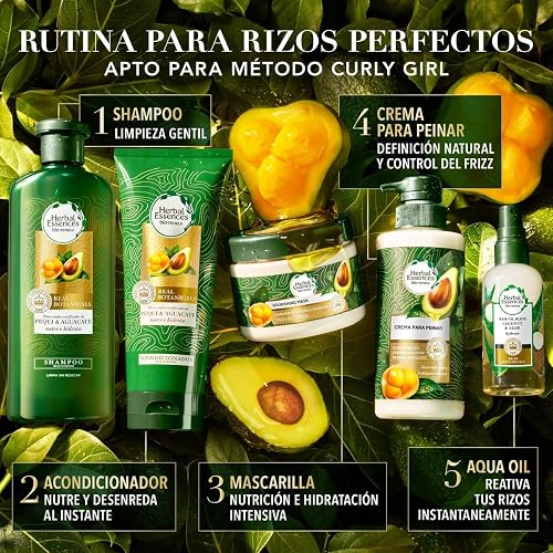 Herbal Essences Crema para peinar rizos Nutre e Hidrata Pequi 300 ml