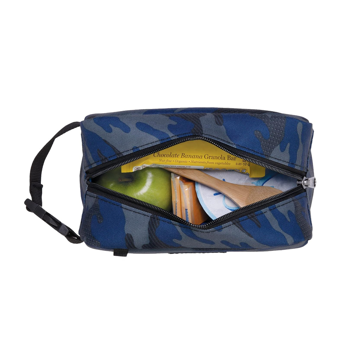 PackIt - Caja de aperitivos congelable, camuflaje deportivo azul marino, EcoFreeze, reutilizable, cierre con hebilla, para todas las edades