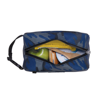 PackIt - Caja de aperitivos congelable, camuflaje deportivo azul marino, EcoFreeze, reutilizable, cierre con hebilla, para todas las edades