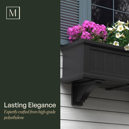 Mayne Inc Fairfield Soportes decorativos, 2 unidades, plástico, negro, estándar (5856-B)