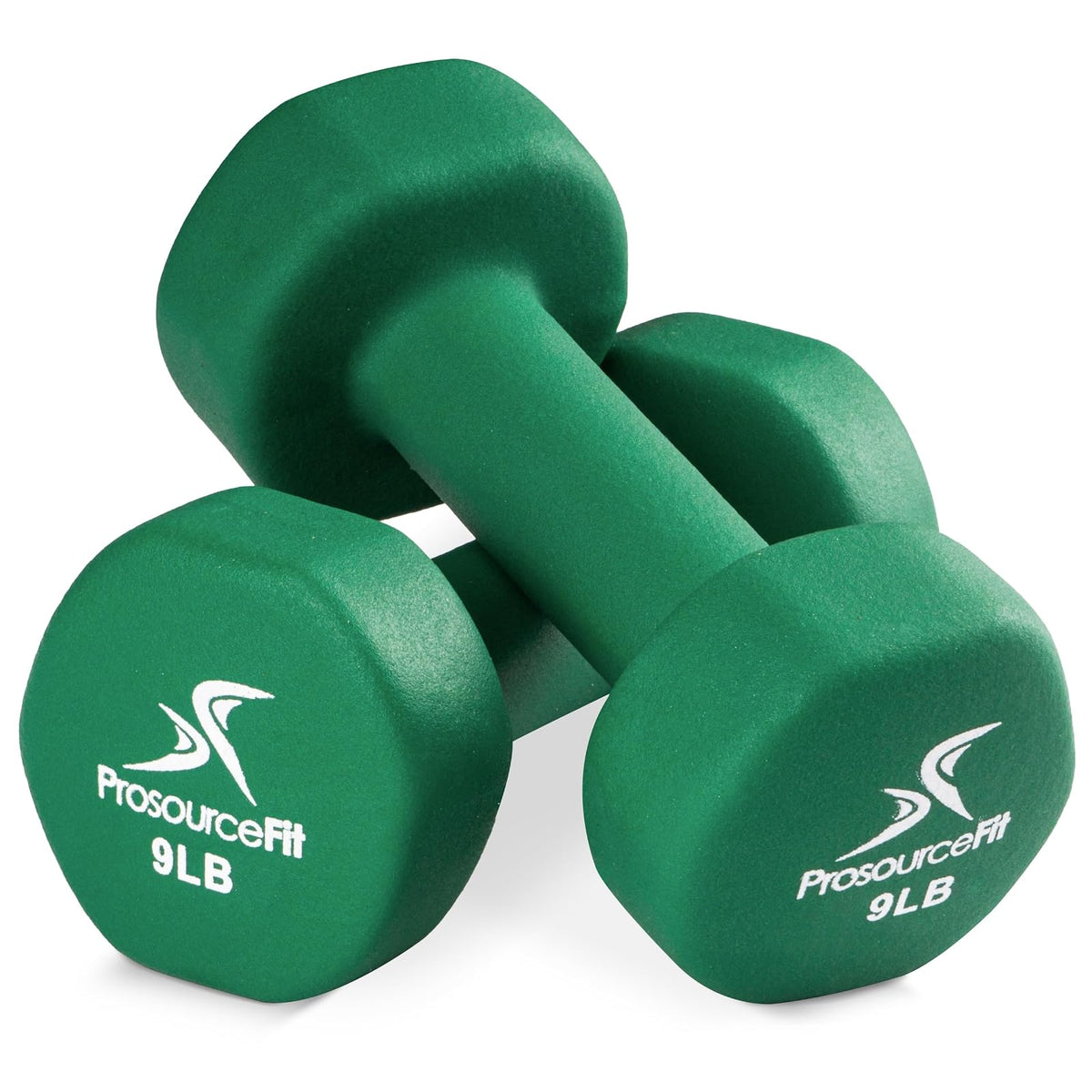 ProSourceFit Set de 2 Mancuernas de Neopreno, 1-12 lb - ProSource Discounts Yellow-2lb - Verde