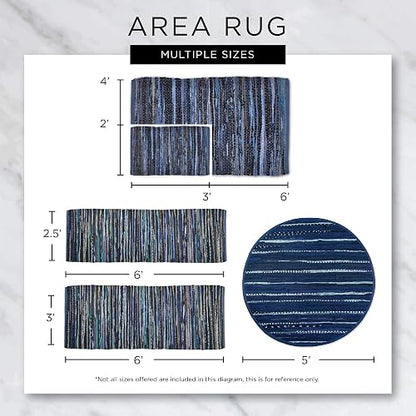 DII Slub Rug Collection - Bucle de algodón Reciclado, 2 x 3 pies, Gris Mineral