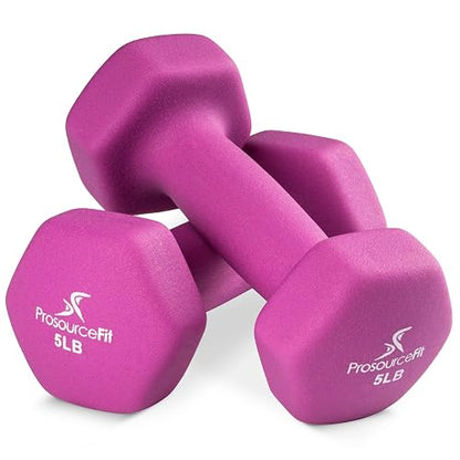 ProsourceFit Set of 2 Neoprene Dumbbell Coated for Non-Slip Grip, 1 lb-12 lb