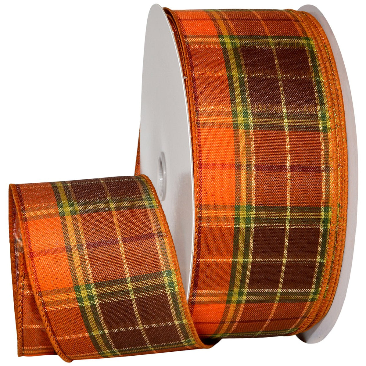 Morex Cinta de Tela con Alambre para Manualidades de Otoño - Gold Orange - 2-1 - 2 In x 50-Yd