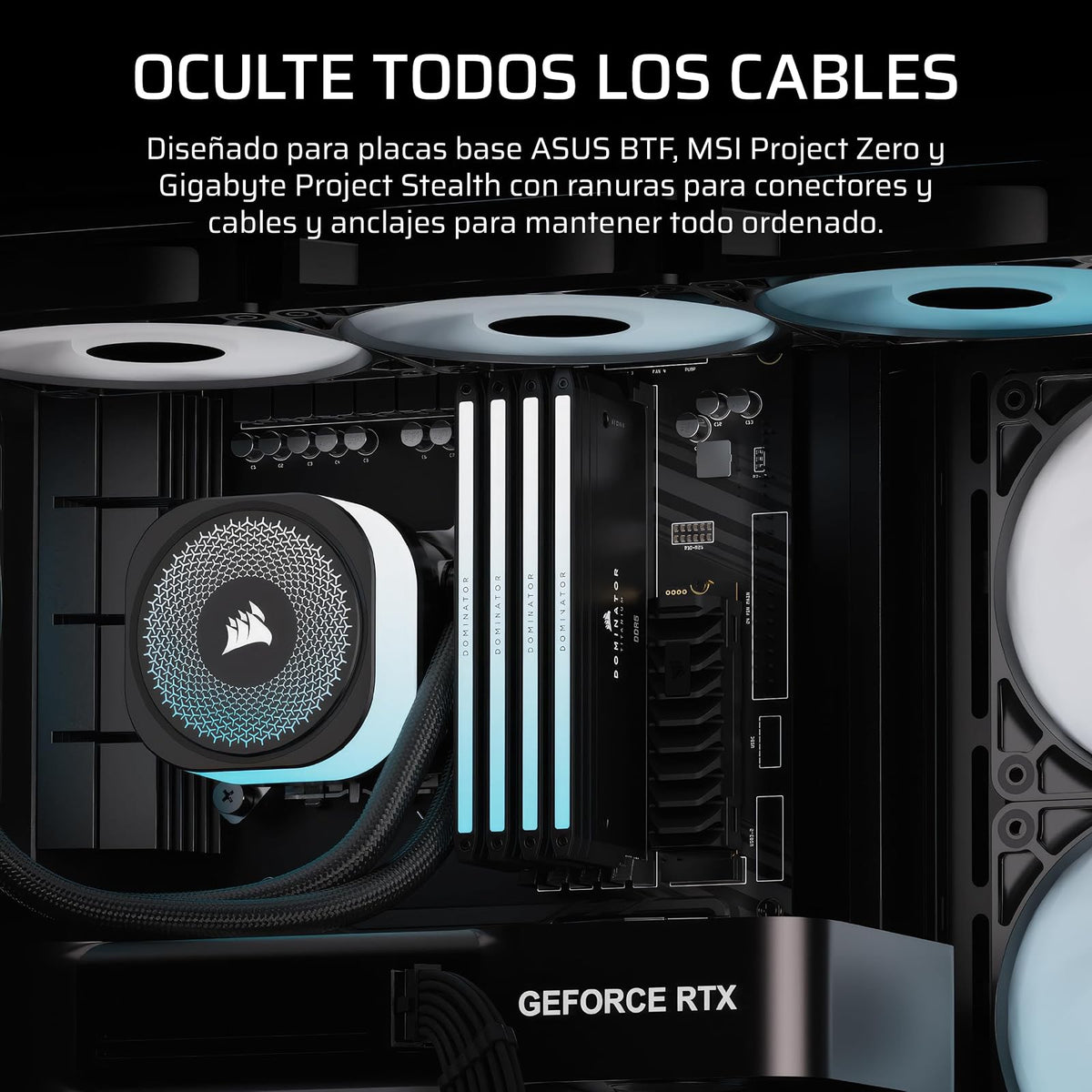 Corsair Frame 4500X RS-R ARGB Caja de PC Semitorre con Cristal Panorámico – Sistema de Montaje de InfiniRail, Capacidad para Dos radiadores de 360 mm, Incluye 3 Ventiladores RS120R – Negro