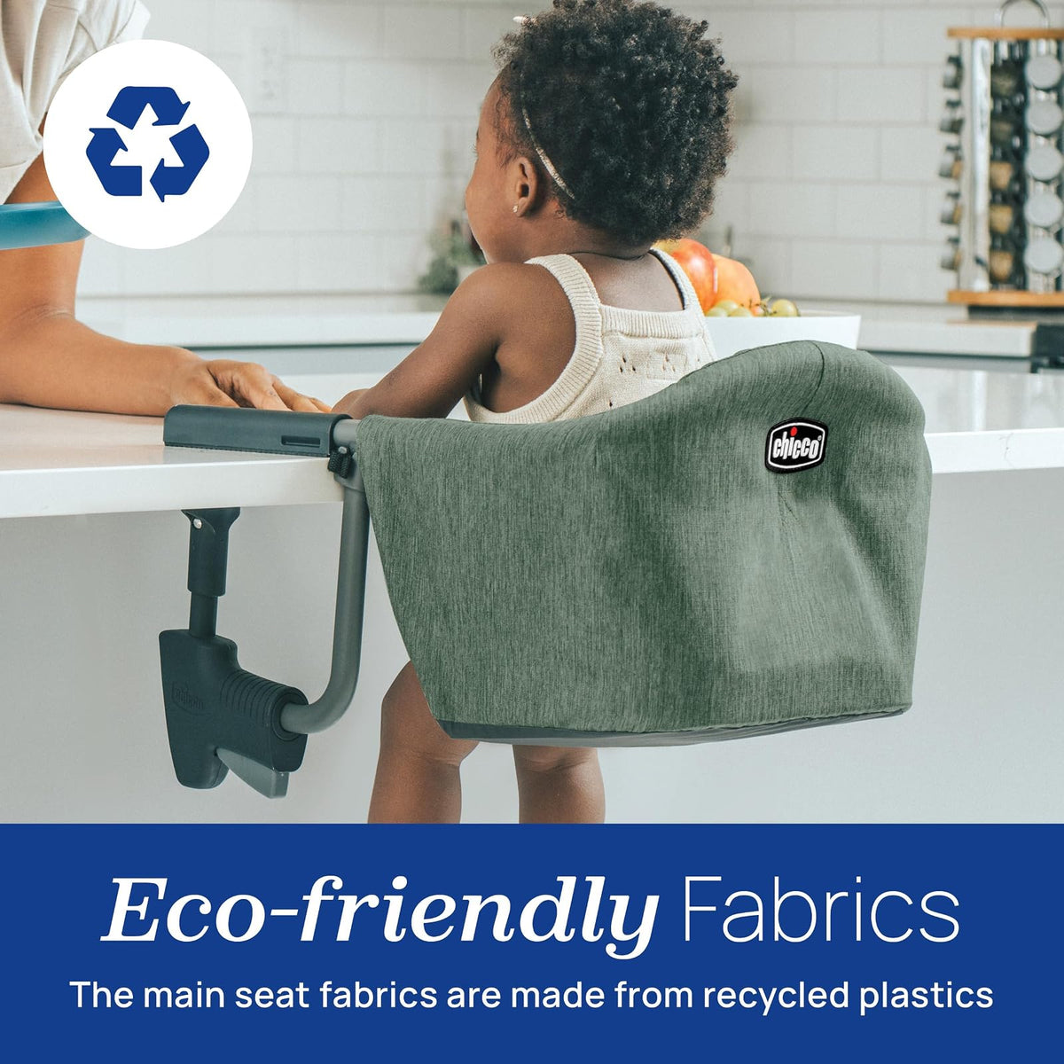 Chicco FastLock - Silla alta portátil para bebés y niños pequeños, se instala en segundos, musgo/verde