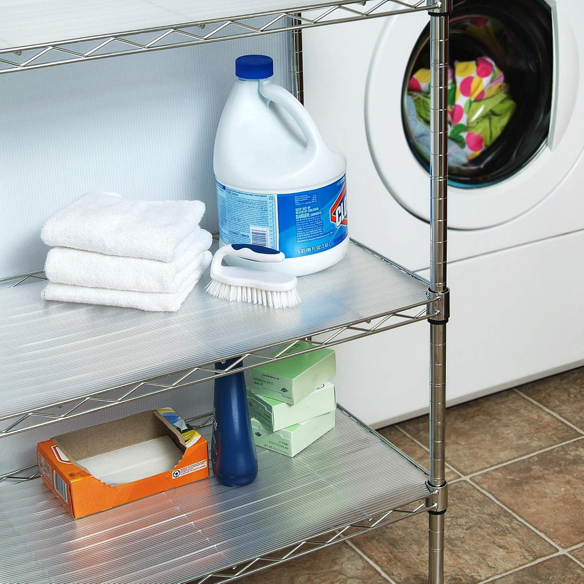 Con-Tact 04F-C8S01-06 Premium Non-Adhesive Shelf and Drawer Liner, 18-Inches by 4-Feet, Ribbed Clear