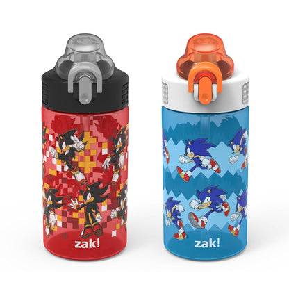 Zak Designs Disney Frozen Set de 2 Botellas de Agua Infantiles - Sonic el erizo