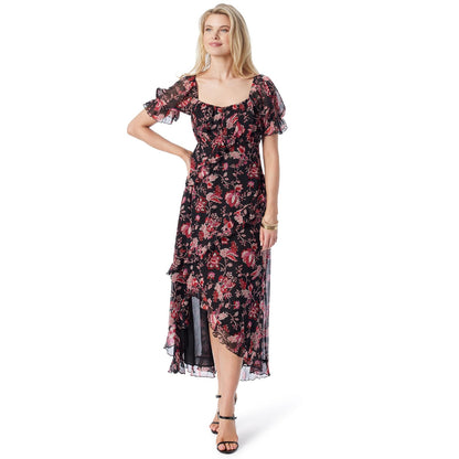 Jessica Simpson Monique Sweetheart Bustier Ruffle Maxi Dress with Full Lining Standard Vestido Mujer