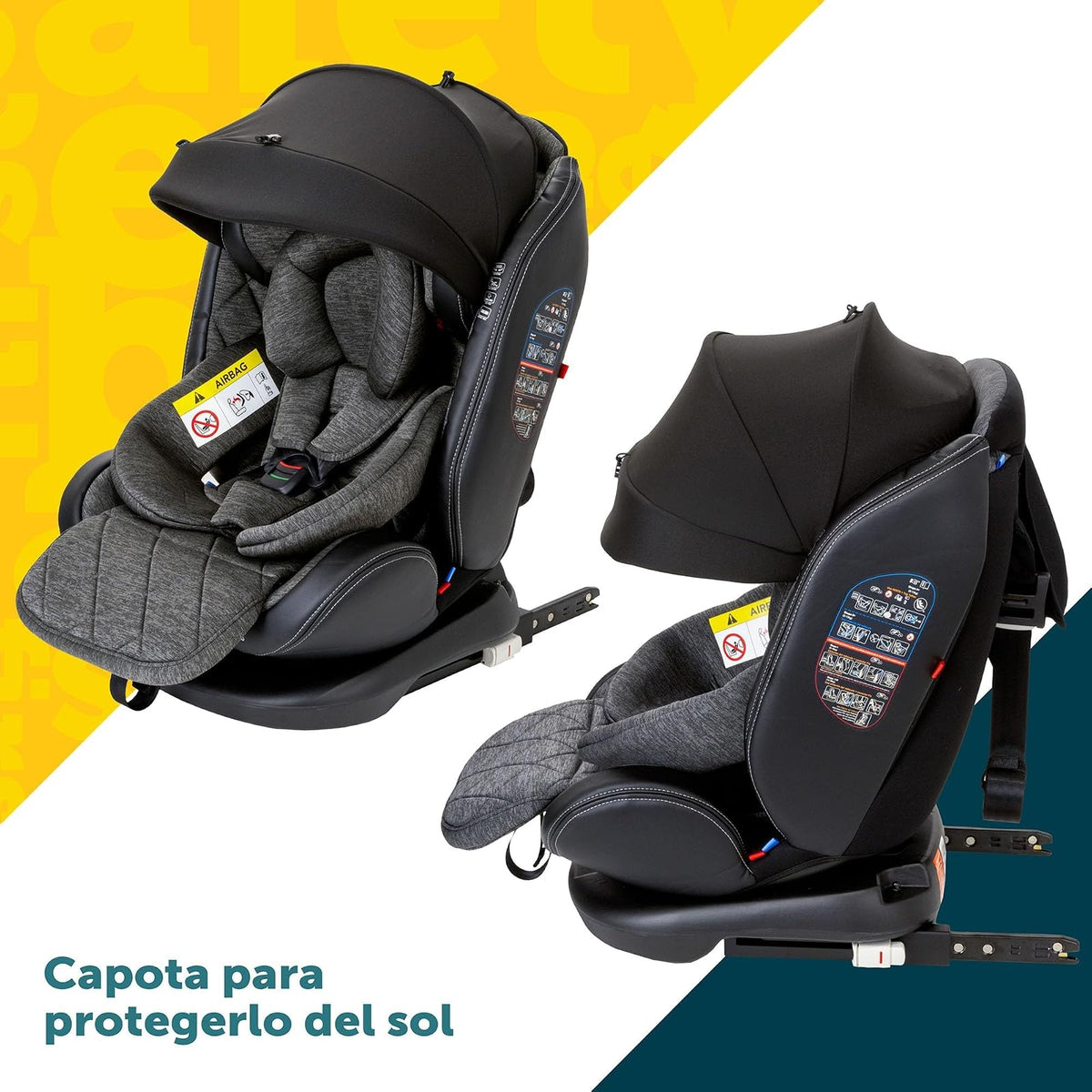 Safety 1st Autoasiento Giro 360 Pro Gris Oxford | Uso desde Recién Nacidos hasta 36kg