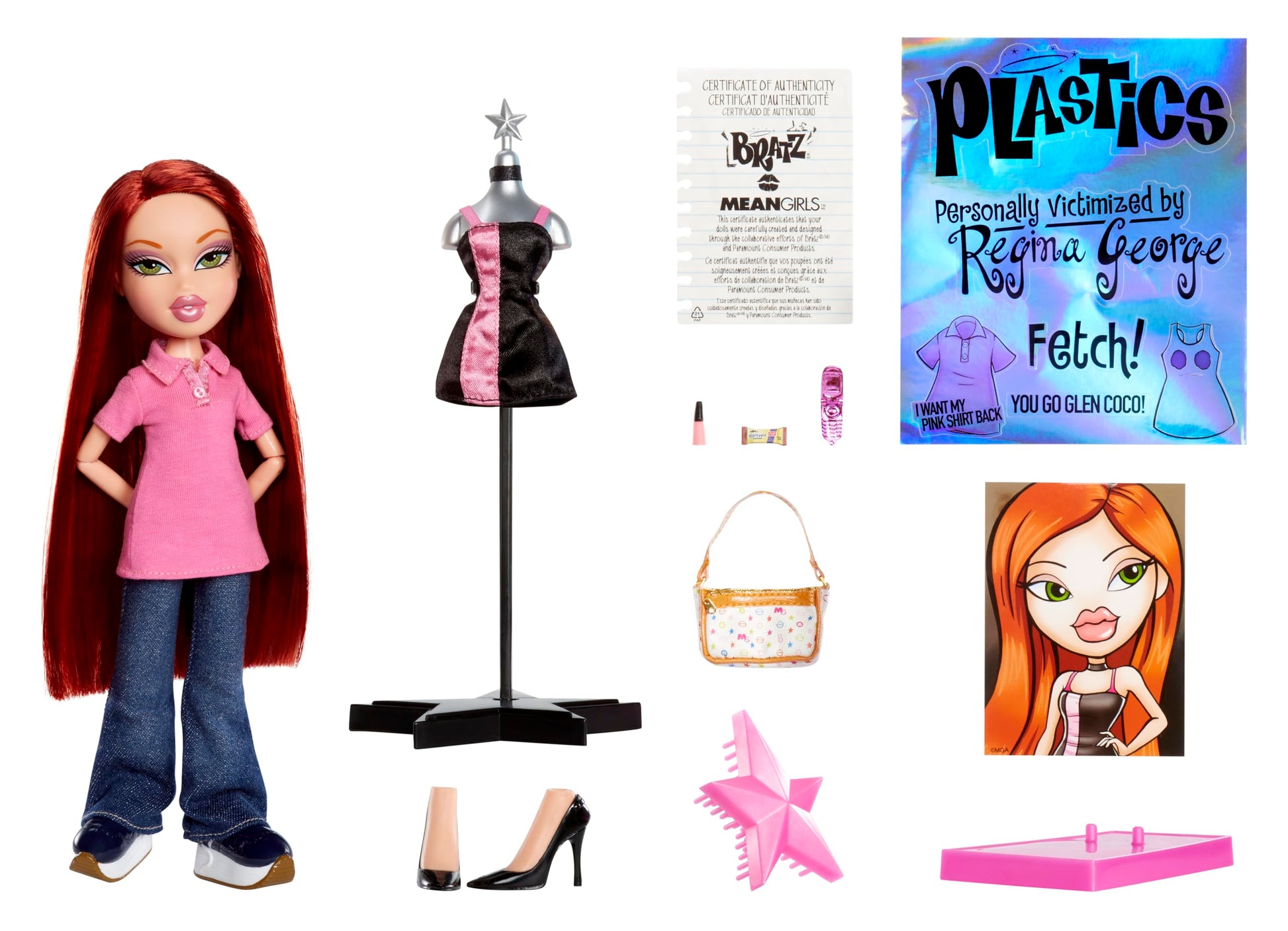 Bratz, Mean Girls Muñeca Cady, Muñecas para Niñas, Incluye 2 Atuendos y Varios Accesorios, 4 Años en Adelante