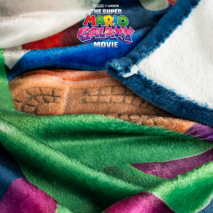 Franco Collectibles - Manta Decorativa de Super Mario Galaxy, Suave y acogedora para sofá, Cama o Sala de Juegos (Producto 100% con Licencia Oficial)