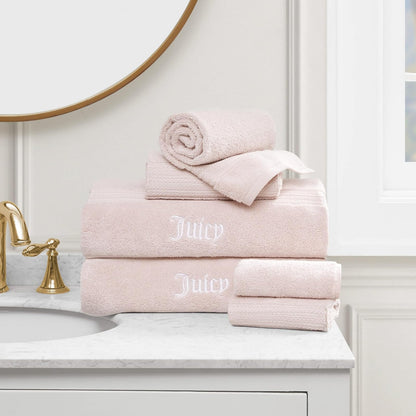 Juicy Couture Alyssa - Juego de Toallas de baño de Lujo de 6 Piezas, (2) Toallas de baño, (2) Toallas de Mano y (2) Toallas de baño de Color Rosa Premium - Set de 6 piezas - Rosa