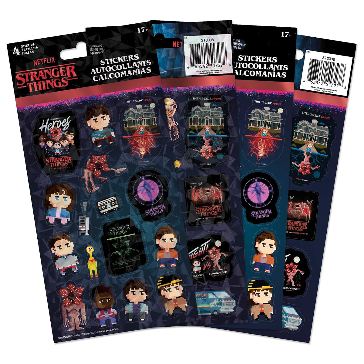 Stranger Things 5 - Pegatina estándar Pixel Friends Forever - 4 hojas