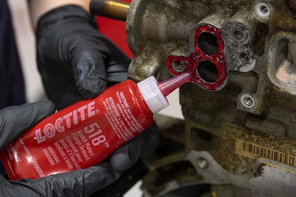 Loctite 2096059 Gasket Maker (518 Anaerbc), 50ml/1.69oz, 1 Pack | Rojo, 50 ml, 1 paquete, anaeróbico, sellador de juntas metálicas