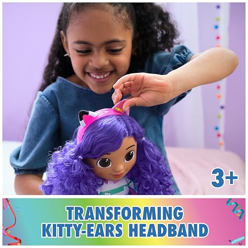 Gabby's Dollhouse, Sing & Celebrate Gabby Girl Muñeca, 13 Pulgadas de Alto con Efectos de Sonido y Orejas de Gato Reversibles, Juguetes para niños para niñas y niños a Partir de 3 años
