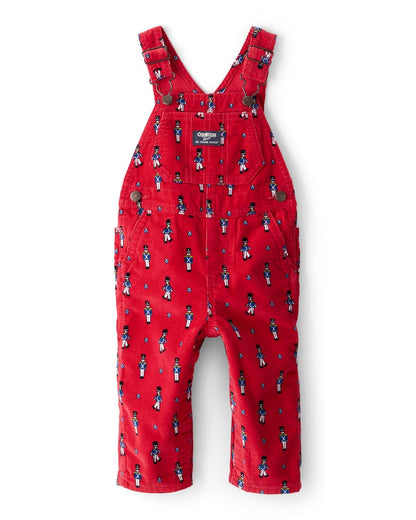 OshKosh B'Gosh Overol Sin Mangas con Estampado de Búfalo para Niños - 3 Meses - rojo (Red Nutcracker)