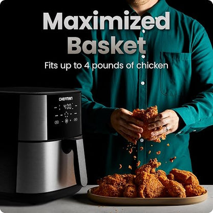 Chefman Freidora de Aire Digital de 7.5 Litros | Fríe sin Aceite | TurboFry | Libre de BPA