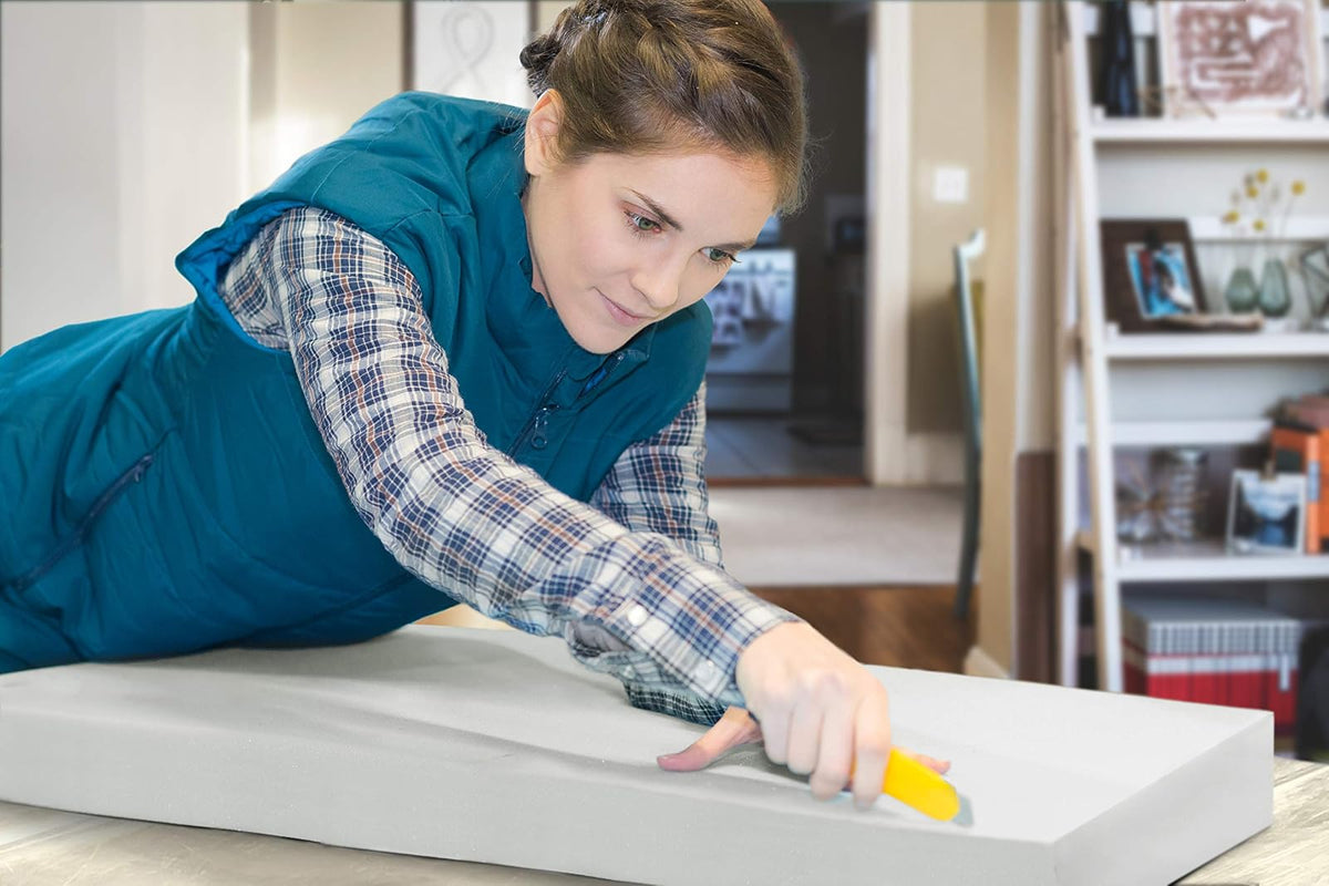AK TRADING CO. Professional 2" Thick, 18" Wide X 72" Long Regular Density Upholstery Foam, White