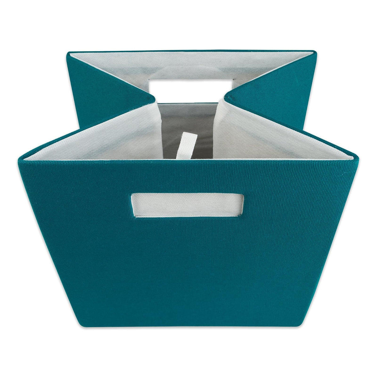 DII Cajón de Almacenamiento de Tela Plegable con Lados Duros para organización del hogar y la Oficina, Sólido, Verde Azulado, Pequeño, 1