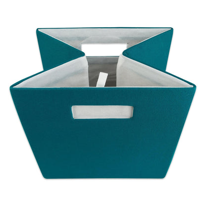 DII Cajón de Almacenamiento de Tela Plegable con Lados Duros para organización del hogar y la Oficina, Sólido, Verde Azulado, Pequeño, 1