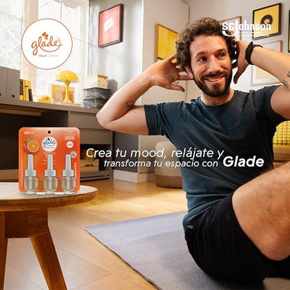 Glade Aromatizante para Hogar Eléctrico Sweet Citrus, 3 Repuestos 21 ml