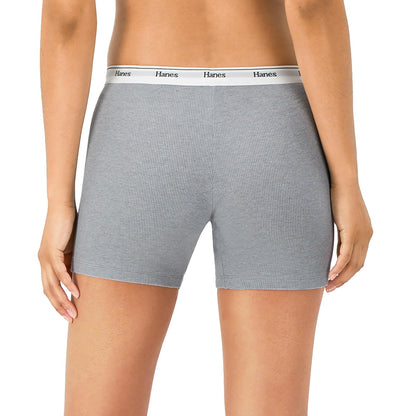 Hanes Originals - Paquete de Calzoncillos Tipo Calzones de algodón elástico a la Mitad del Muslo, a la Moda, Paquete de 4 Ropa Interior para Mujer
