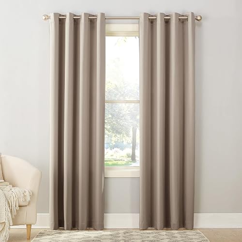 Sun Zero Barrow Cortina para ahorrar energía, Piedra,54" x 108", 1 unidad