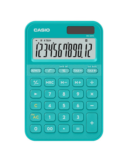 Casio Calculadora de Escritorio MS-20YC 12 Dígitos - Turquesa