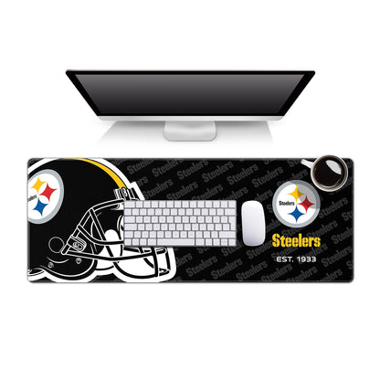 YouTheFan Tapete para Escritorio NFL con Logo de tu Equipo - 30.5 x 80 cm - Pittsburgh Steelers