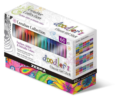 Set Plumas De Gel Doodler'z Mega Set Bold Point 1.0 mm Varios Colores 60 Unidades Zebra México