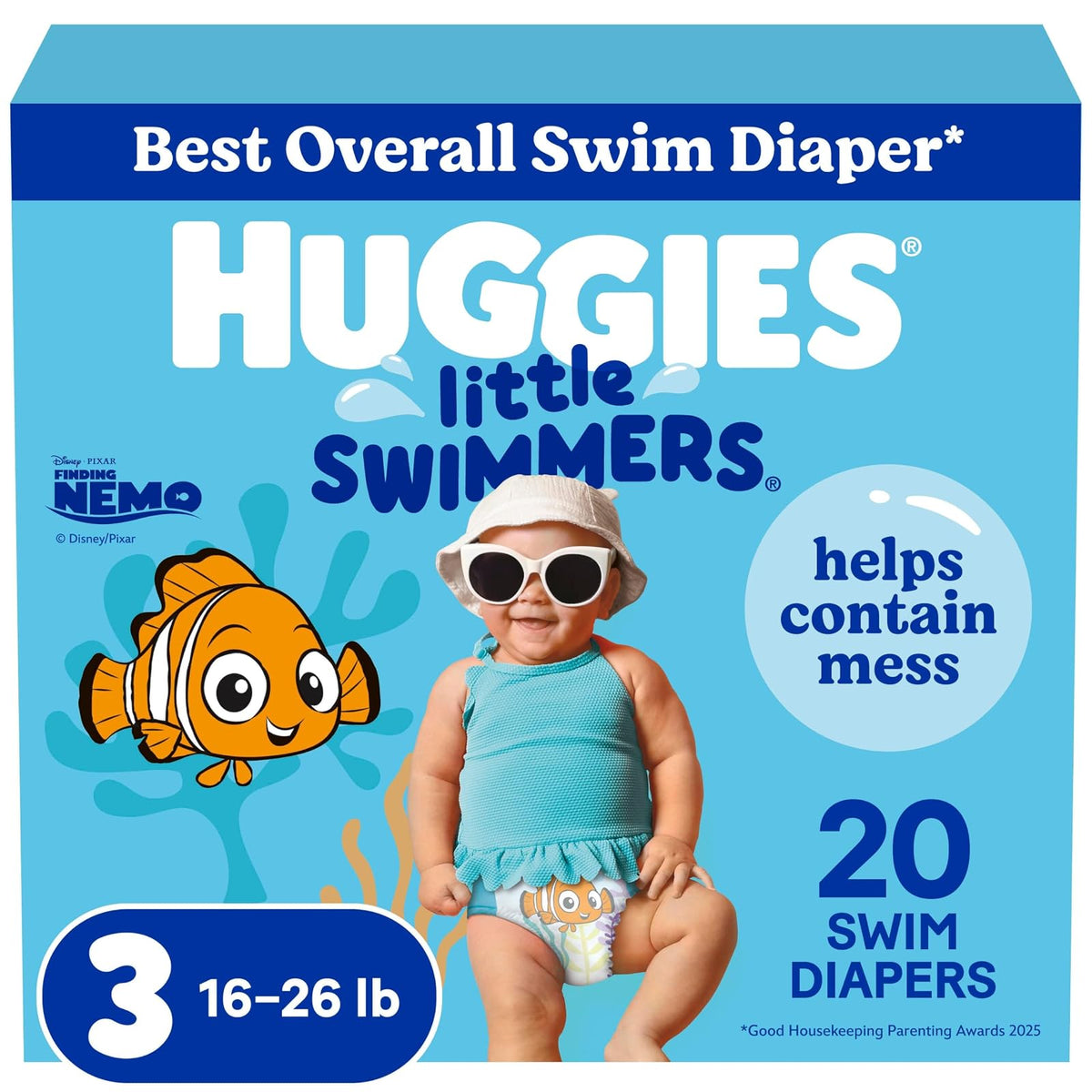Huggies Little Swimmers Pañal de Natación Talla S, 20 Piezas - Talla 3 (20 Unidad) - 20