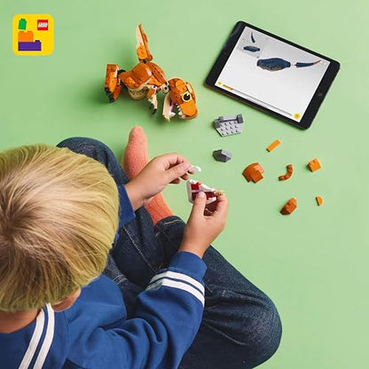 LEGO® Jurassic World Comelona Chica: T. Rex Juguete de construcción de Dinosaurios, Regalo para niños y niñas de 7 años o más, Criatura prehistórica para exhibir 76967