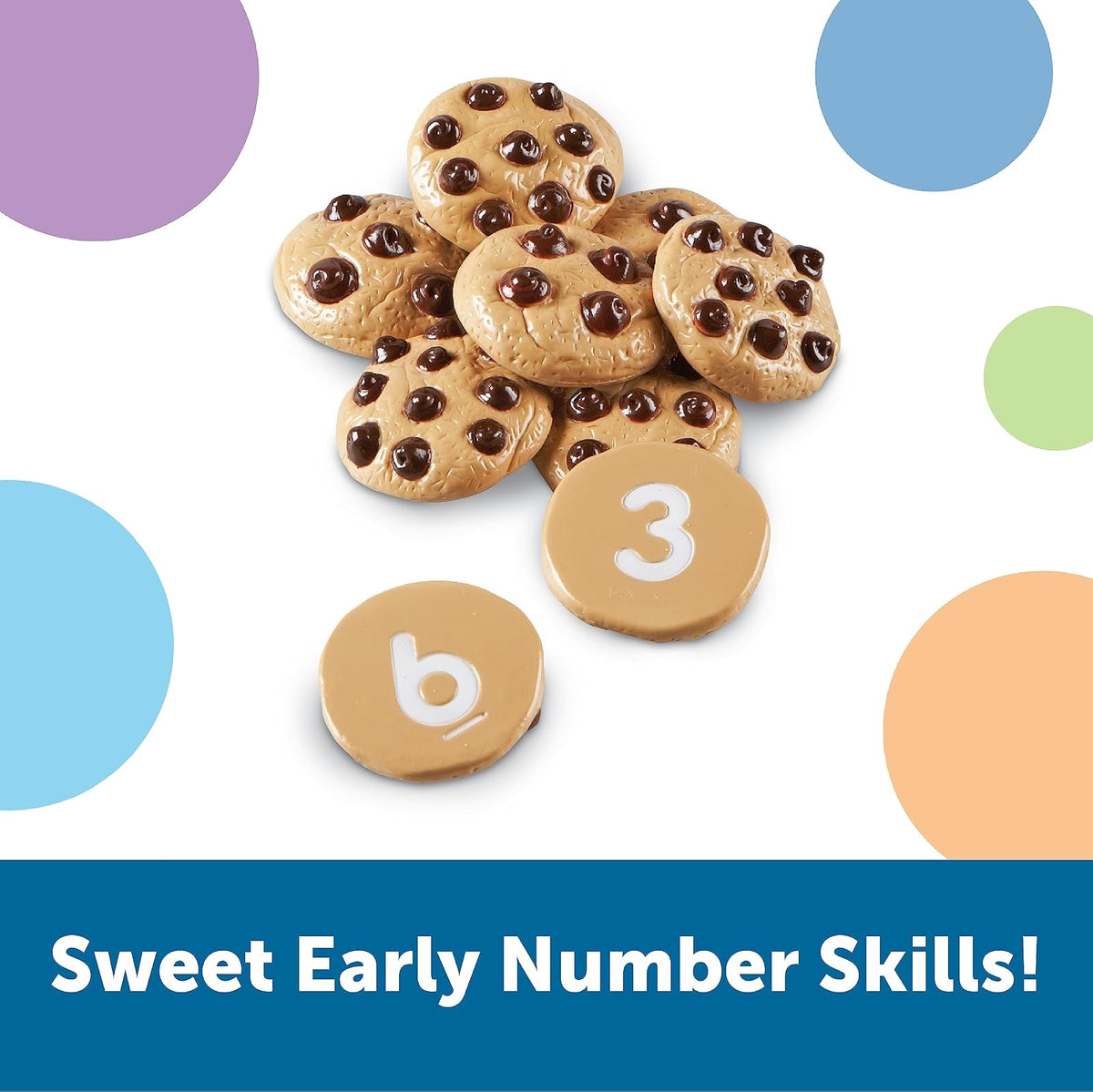 Learning Resources Smart Counting Cookies, 13 Piezas, 18 Meses +, Juegos de Imitacion, Alimentos de Juguete, Galletas de Juguete, Comida de Juguete para niños