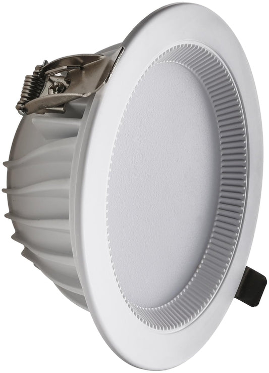 Estevez 19196-0 Empotrados Fijos Plastik-Led Downlight Led Redondo 5-Pg 9W, (Driver Integrado) para Zonas Humedas, Color Blanco