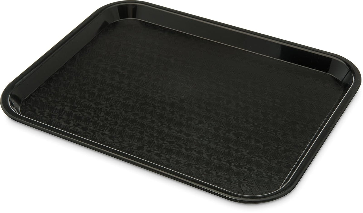 Carlisle Bandeja de Plástico para Cafetería, Antideslizante - Negro - - 13.9" x 10.8" x 0.8" - Cafe®